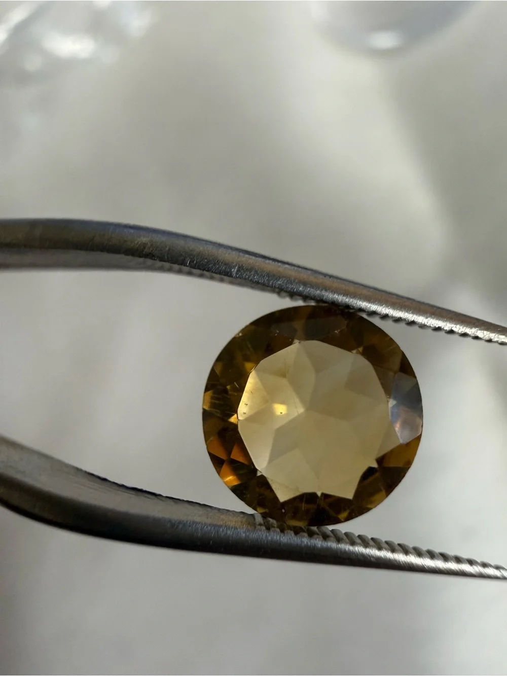 Lab Created Citrine Round Brilliant Cut Gemstone - Rich Golden Honey Yellow